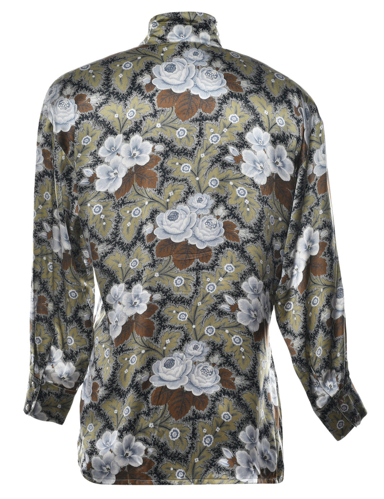 Floral Silk Shirt - M