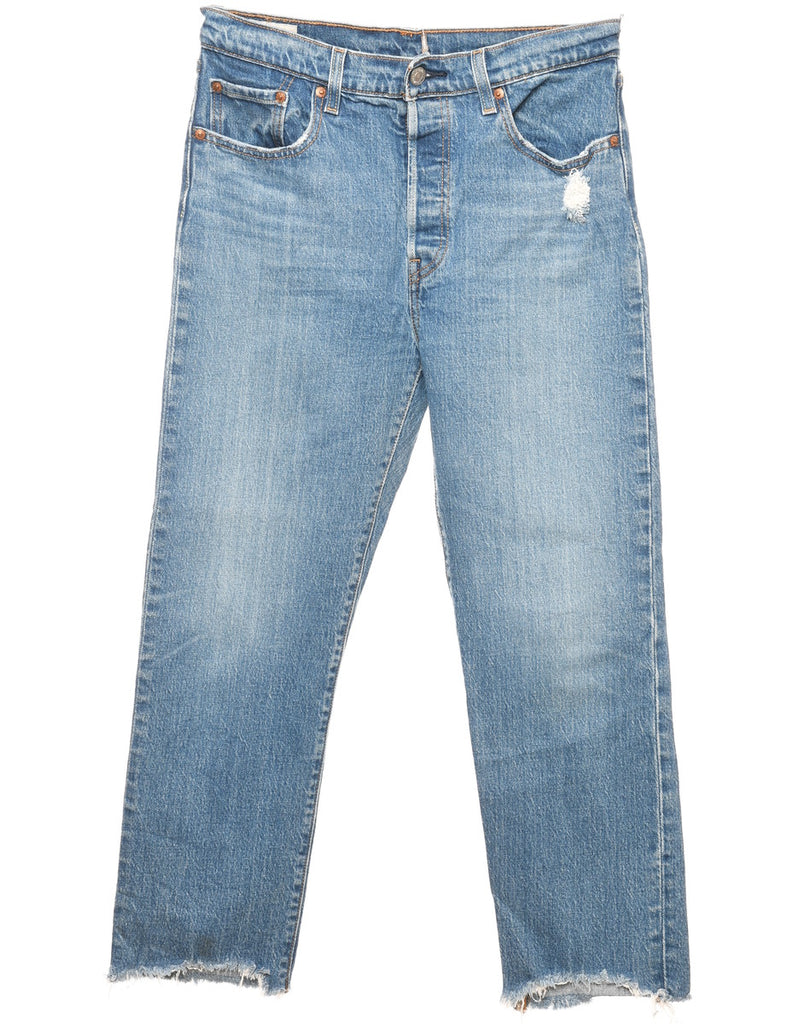 Frayed Hem Straight-Fit Light Wash Levi's Jeans - W30 L25