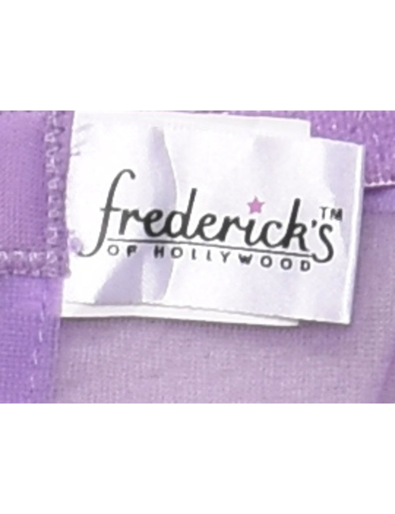 Fredricks of Hollywood Sheer Lilac Lace Trim Babydoll - S