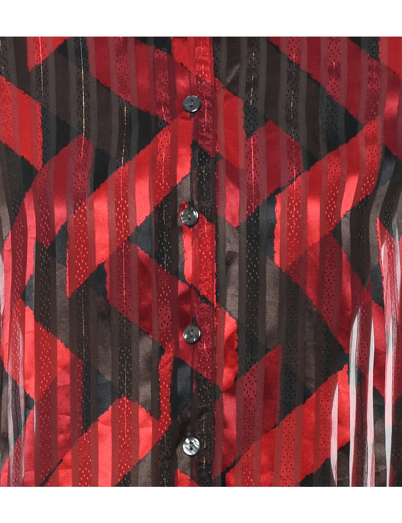 Geometric Pattern Red & Black Shirt - XL