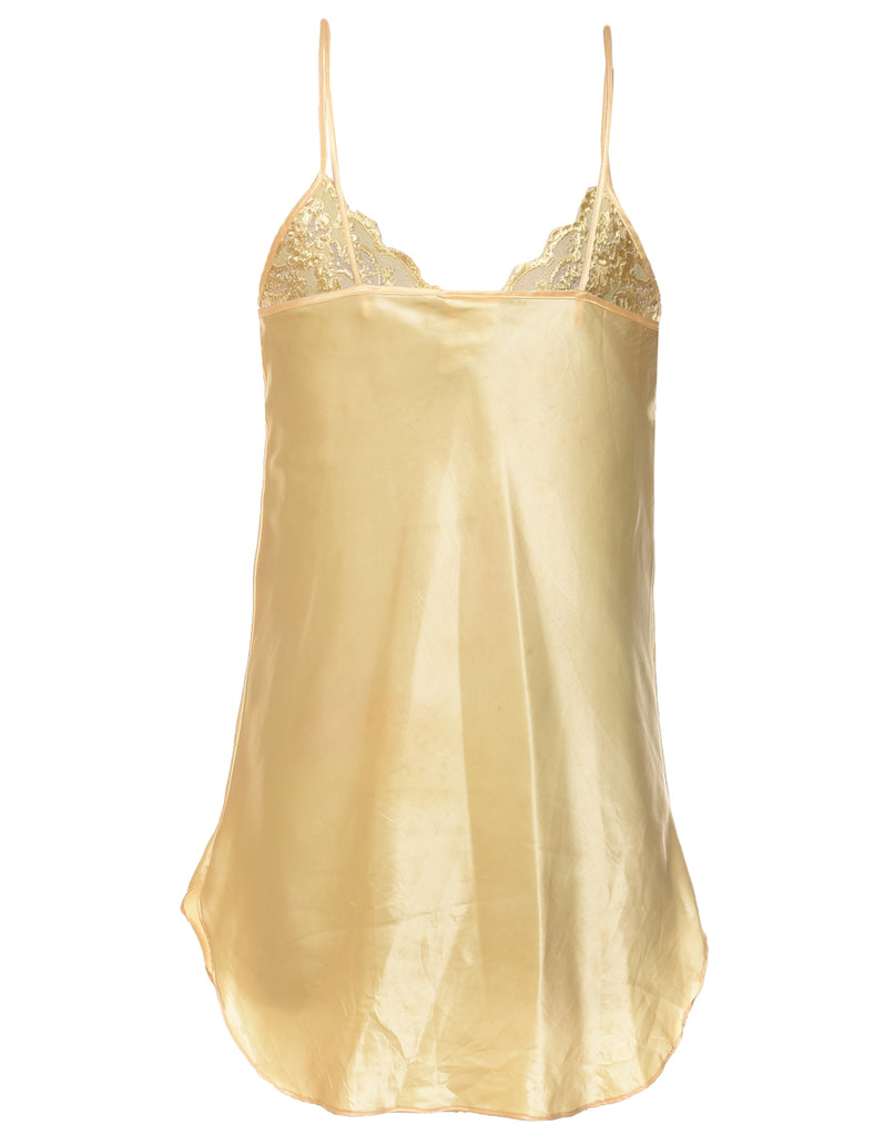 Gold Metallic Shiny Slip Dress - M