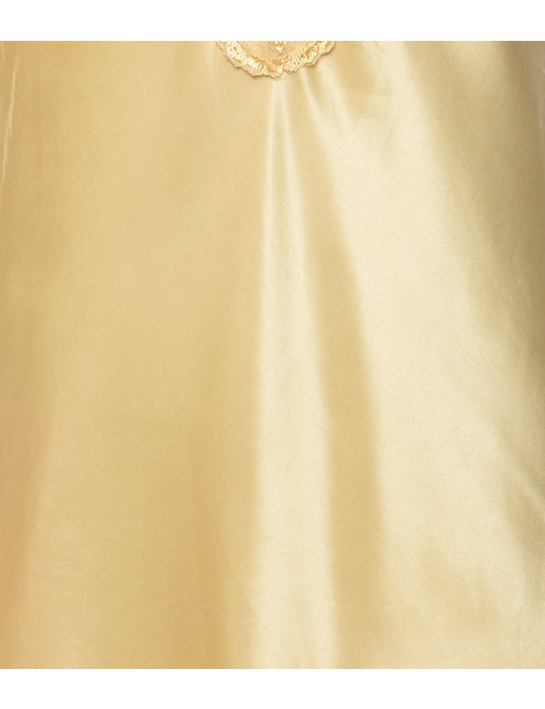 Gold Metallic Shiny Slip Dress - M