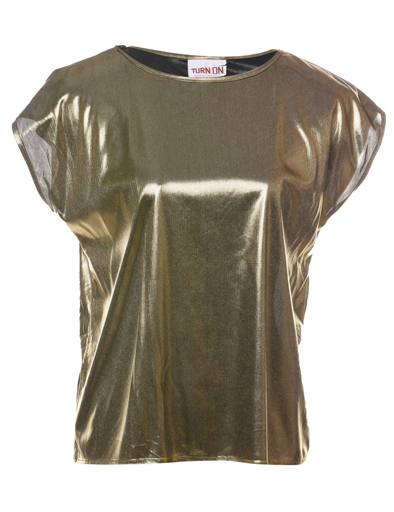 Gold Shiny Evening Top - M