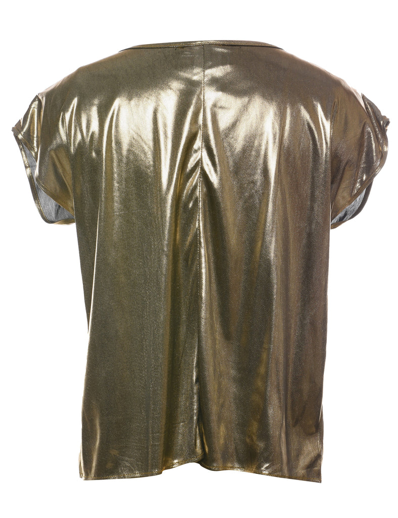 Gold Shiny Evening Top - M