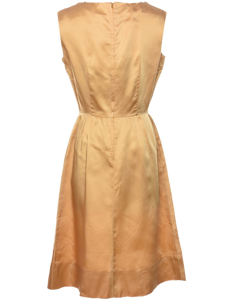 Gold Sleeveless Metallic Dress - M