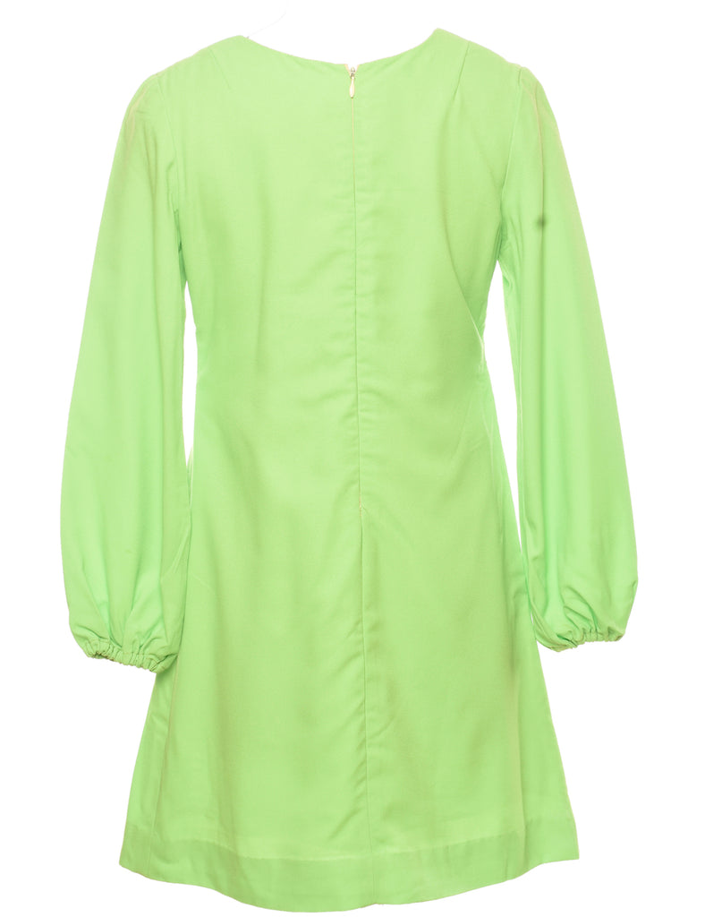 Green 1960s Long-Sleeve Dress - M