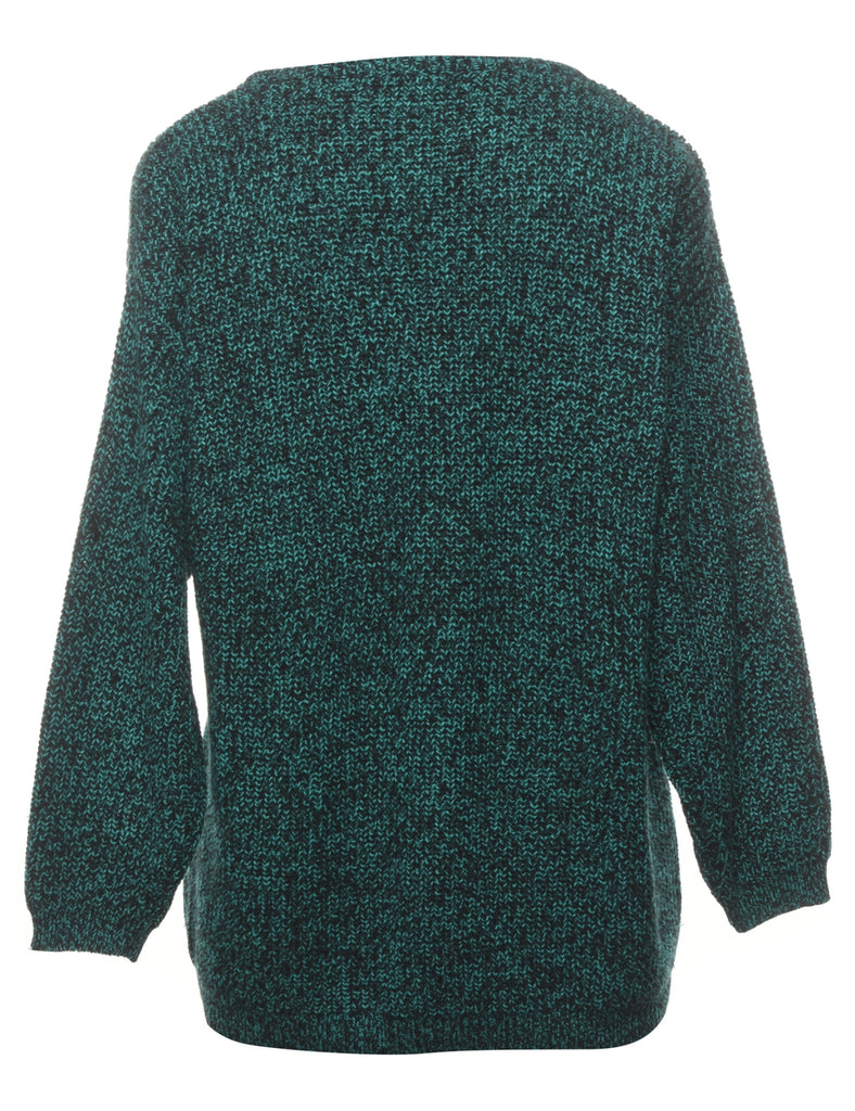 Green Cable Knit Jumper - M