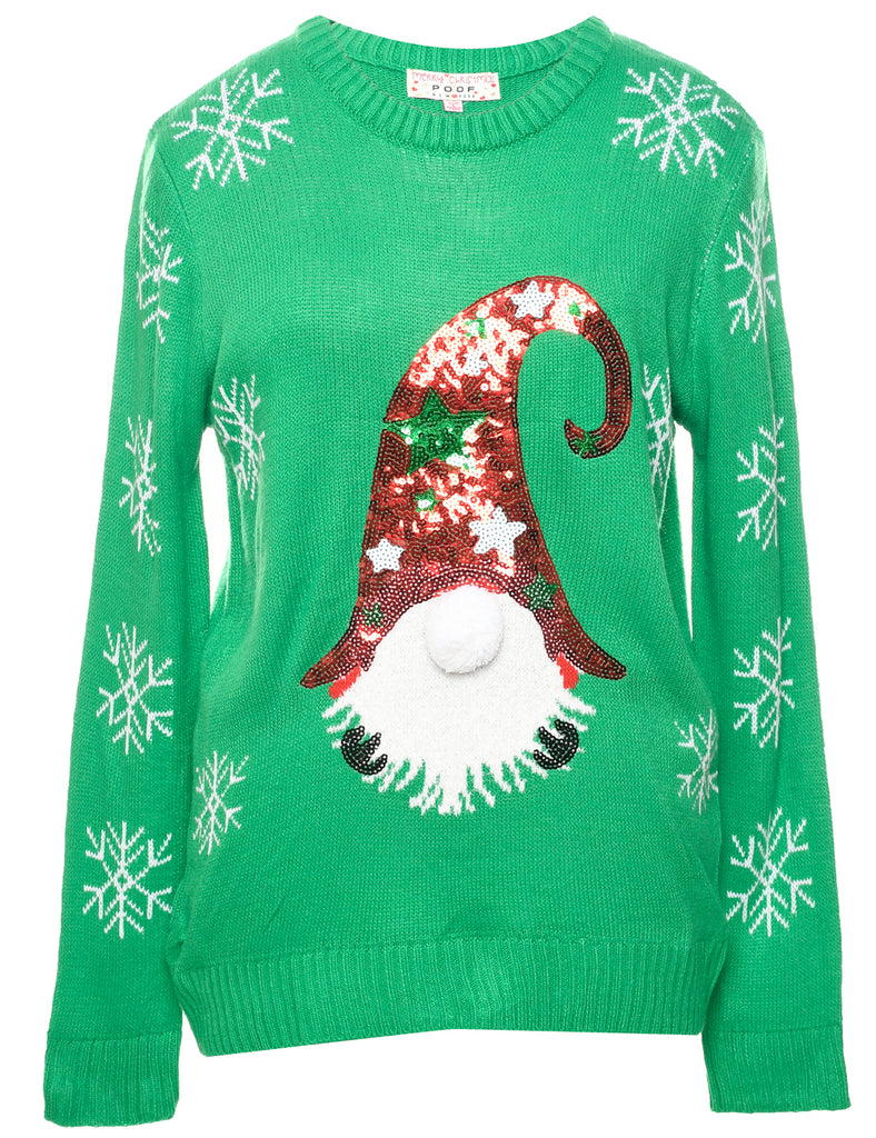 Green Christmas Jumper - L