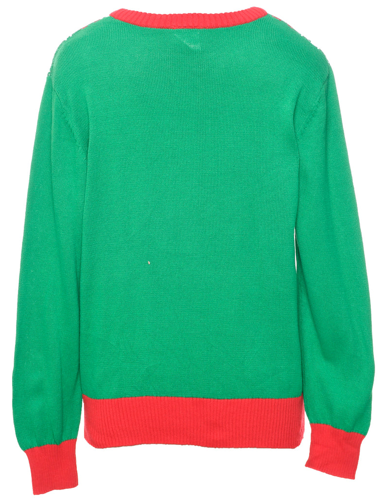 Green Christmas Jumper - L