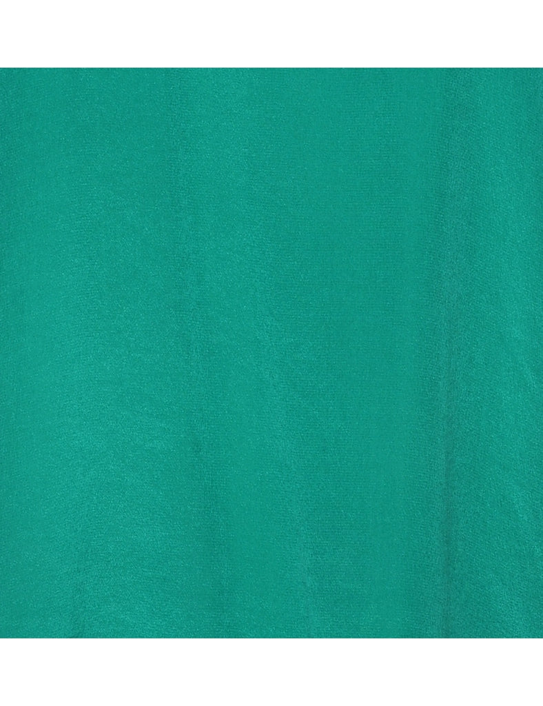 Green Classic Short Sleeve Silk Top - M