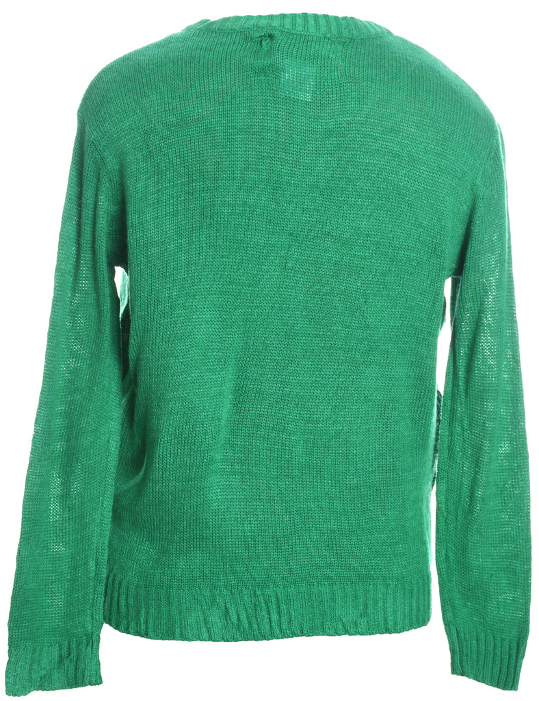 Green Knit Christmas Jumper - S