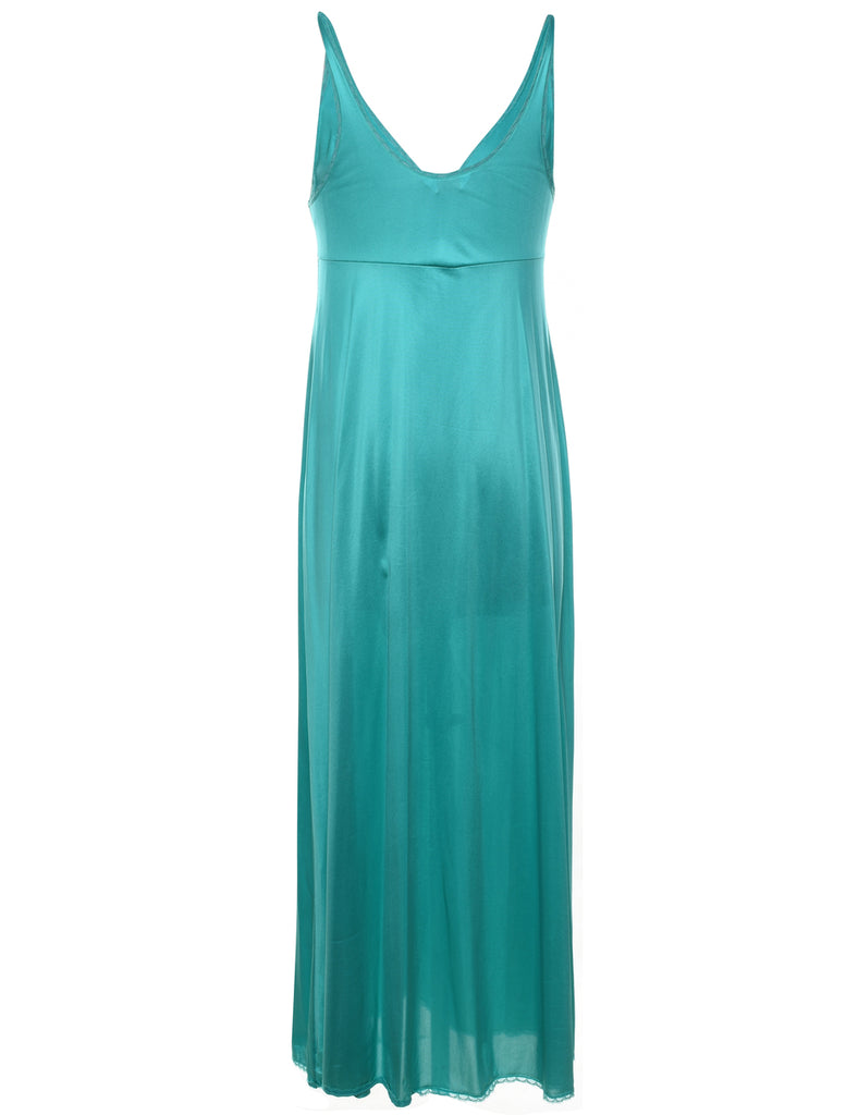 Green Lace Trim Slip Dress - S