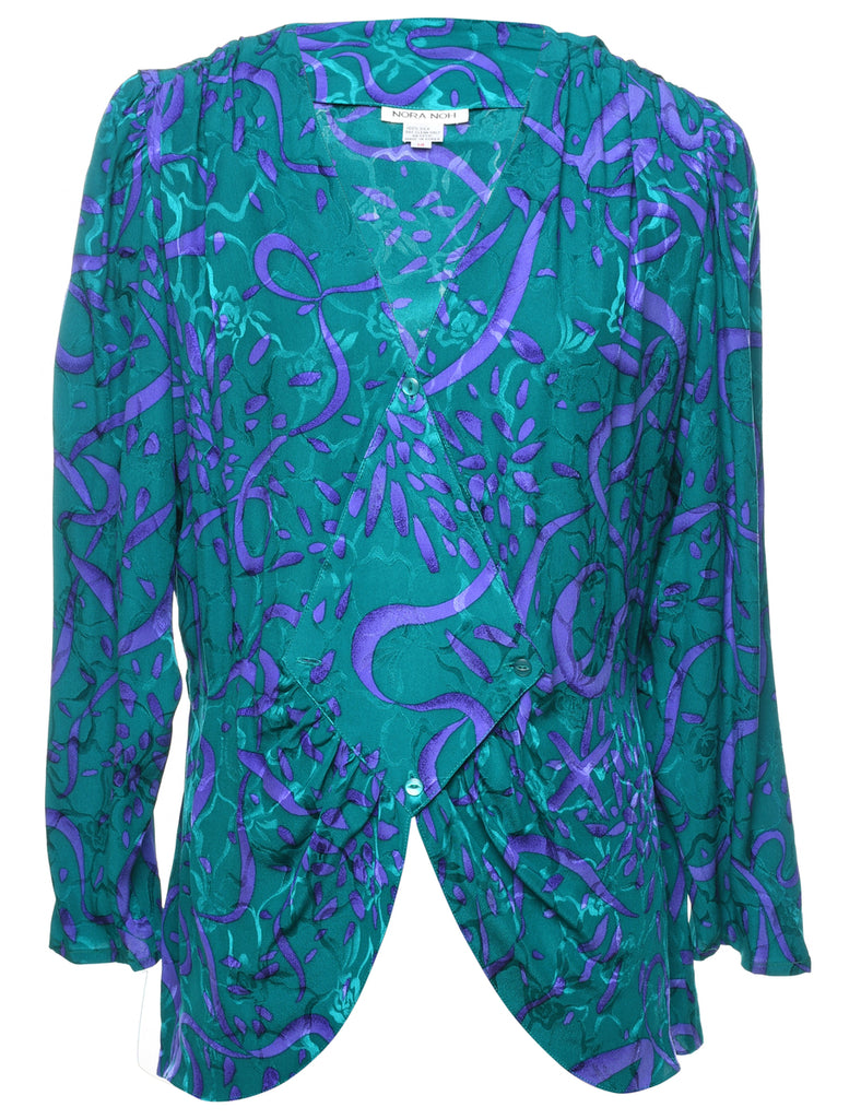 Green Silk Blouse - XL