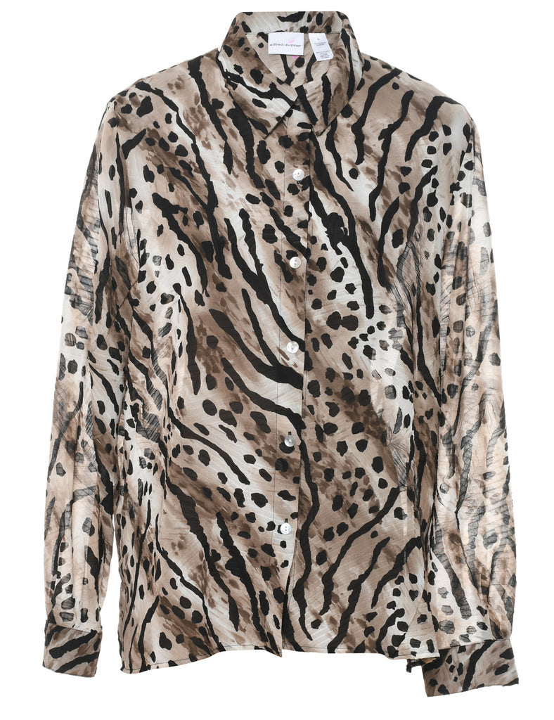 Grey & Black Animal Print Shirt - XL