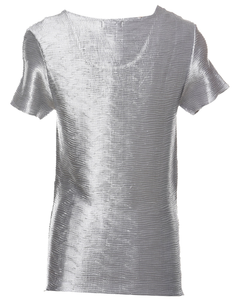 Grey Smocked Evening Top - S