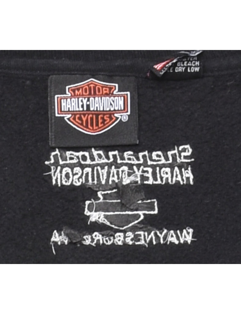 Harley Davidson Black & Orange Sweatshirt - L