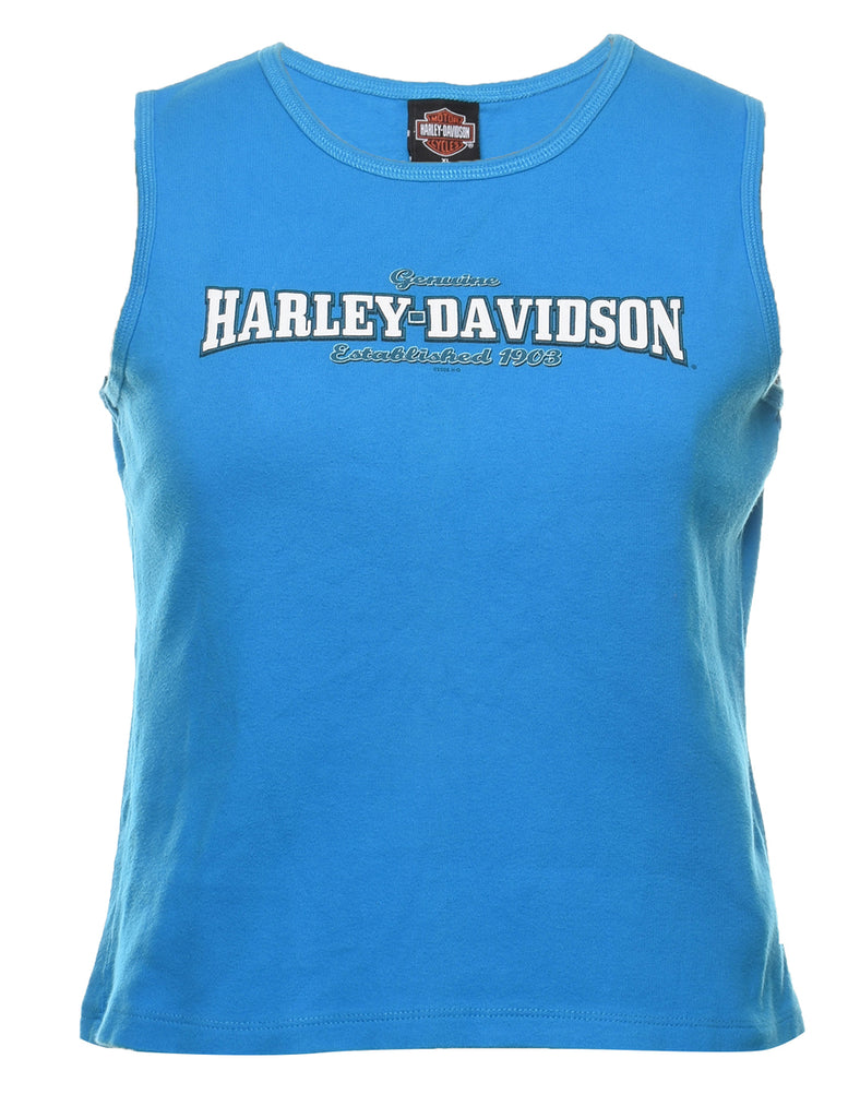 Harley Davidson Blue Y2K Vest - M