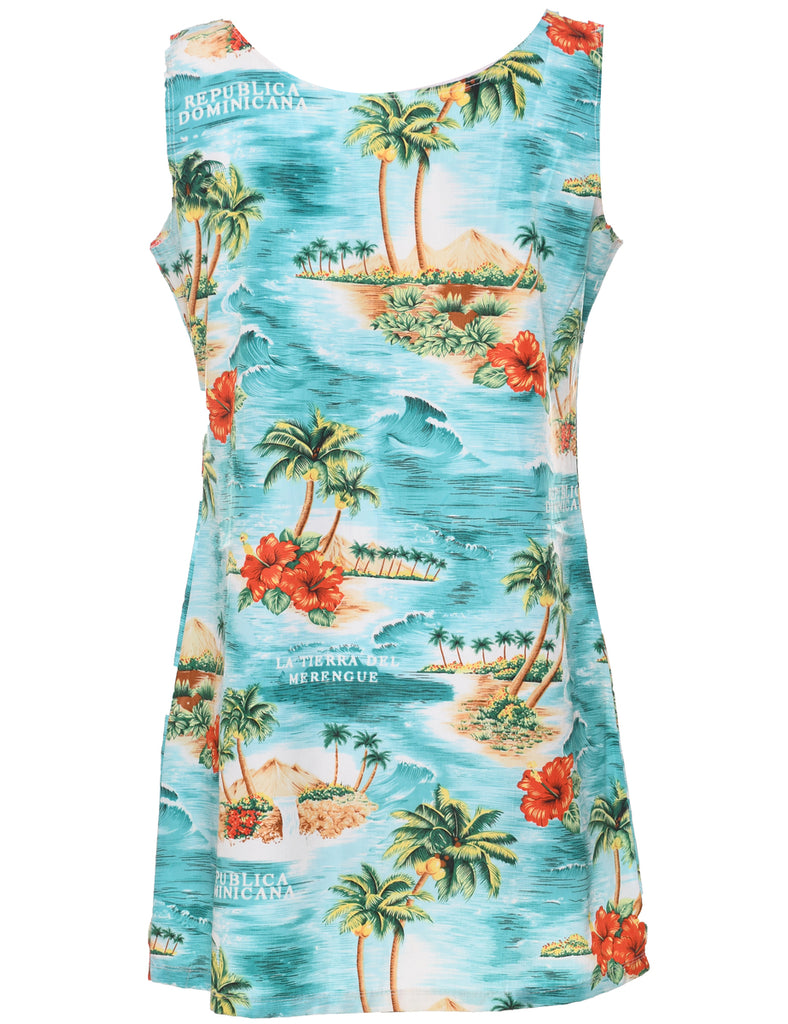 Hawaiian Print Dress - M