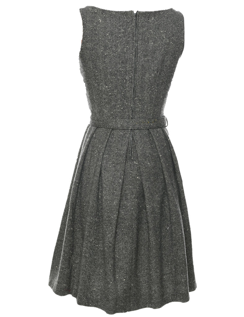 Herringbone Tweed Dress - S