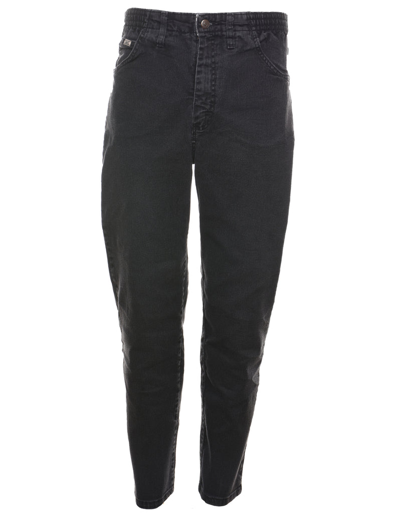 High Waist Black Elasticated Lee Jeans - W30 L32