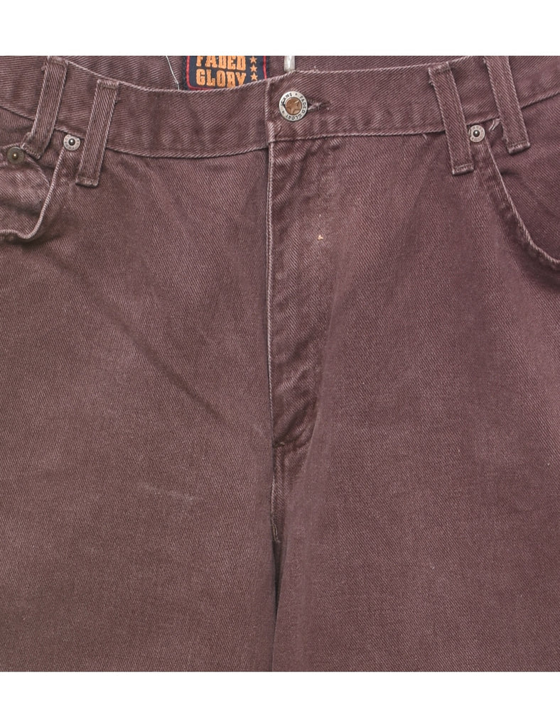 High Waist Brown Faded Glory Tapered Jeans - W30 L31