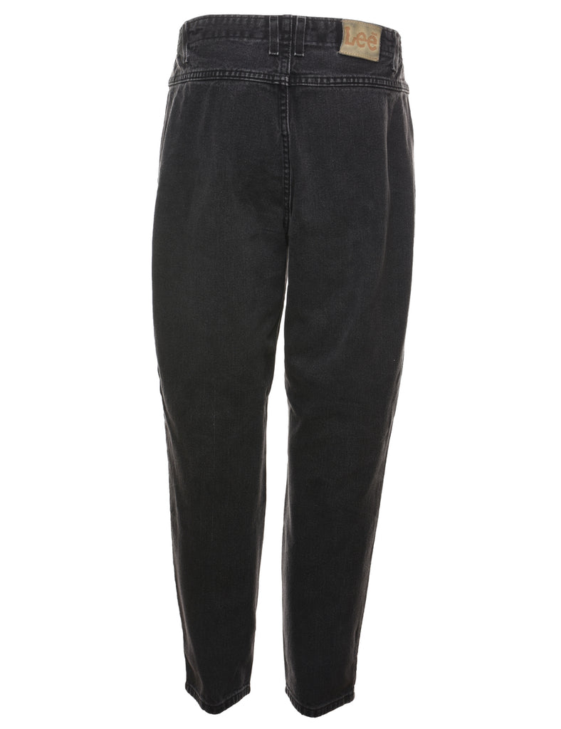 High Waist Elasticated Black Lee Jeans - W30 L29