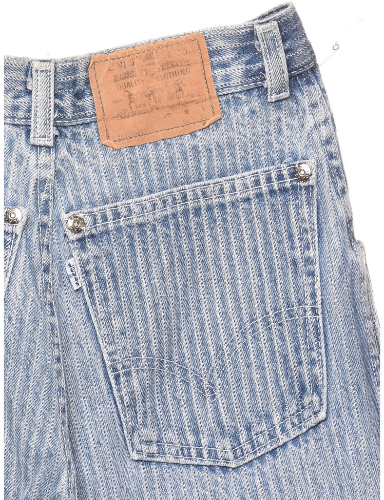 High Waist Levi's Striped Faded Wash Jeans - W22 L31