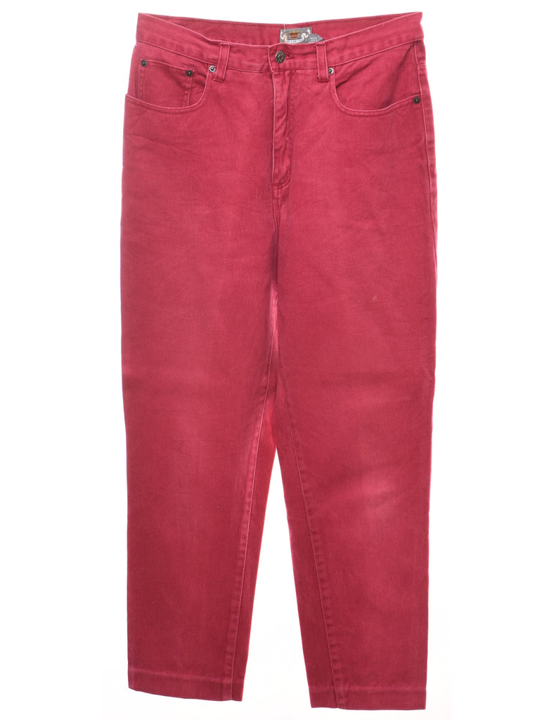 High Waist Maroon Tapered Jeans - W32 L26