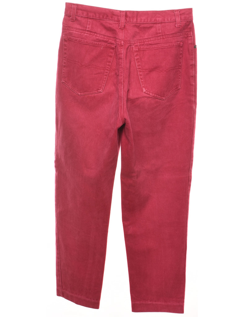 High Waist Maroon Tapered Jeans - W32 L26