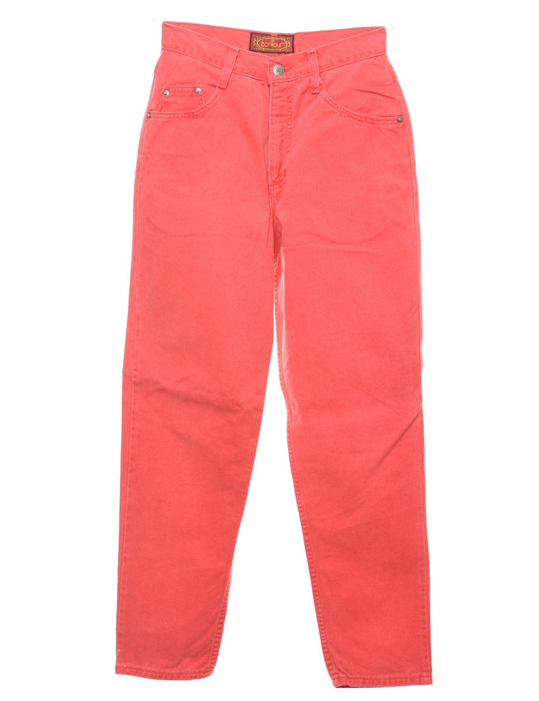 High Waist Salmon Pink Tapered Jeans  - W24 L29