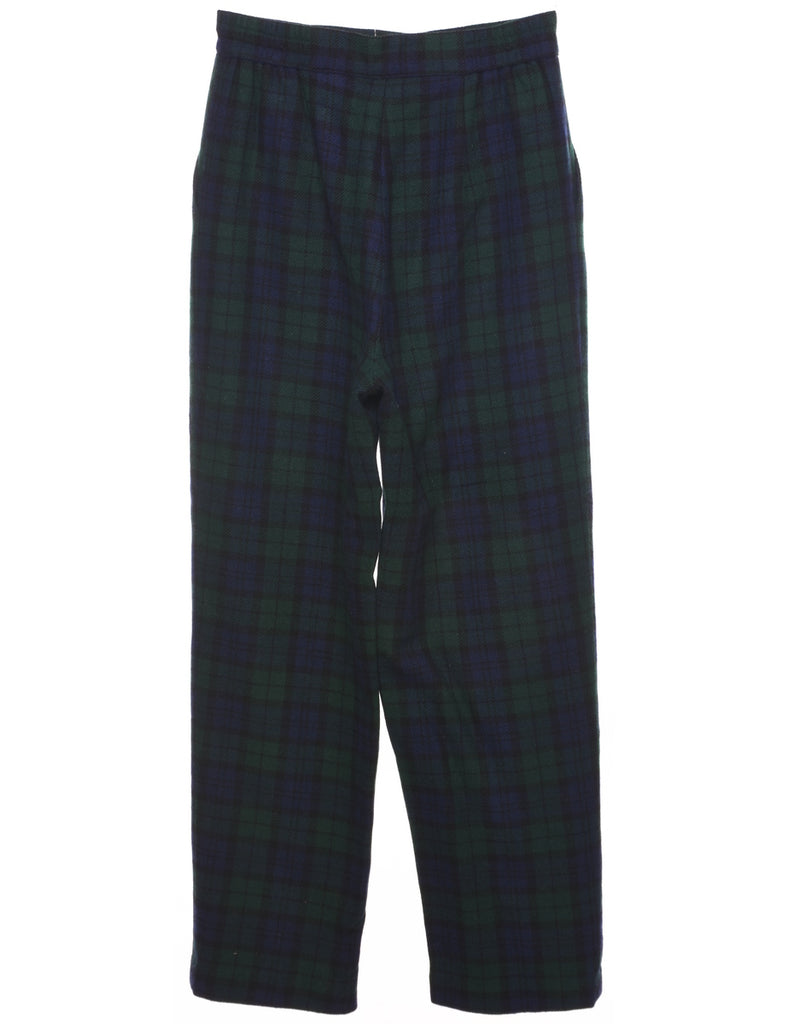 High Waist Tartan Trousers - W26 L28