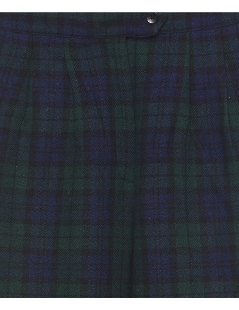 High Waist Tartan Trousers - W26 L28