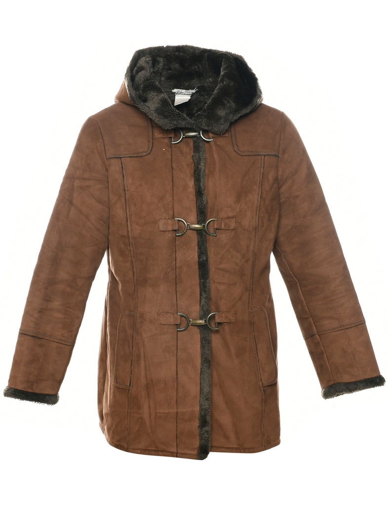 Hooded Brown Coat - S