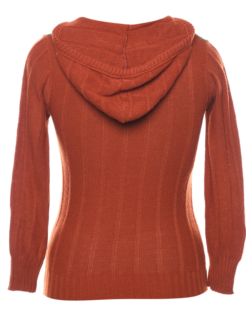 Hooded Brown Jumper - M