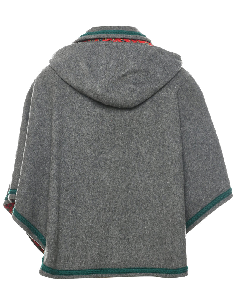 Hooded Grey Cape - M