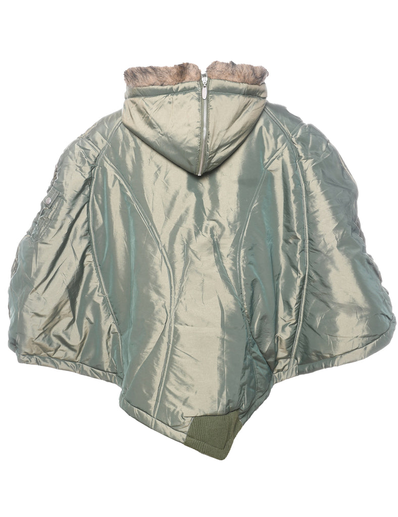 Hooded Light Green Cape - L