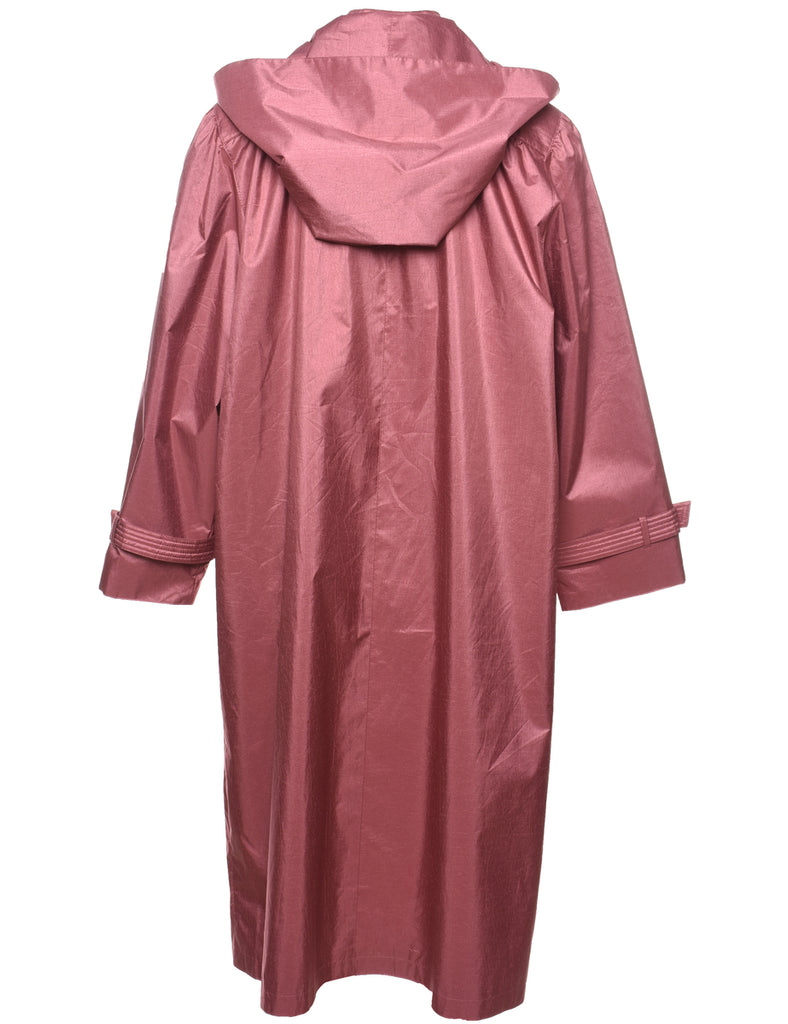 Hooded Pale Pink Classic Trench Coat - L