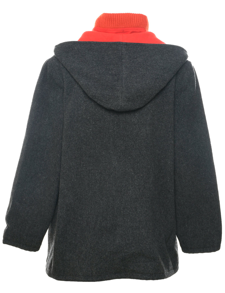 Hooded Wool Coat - L