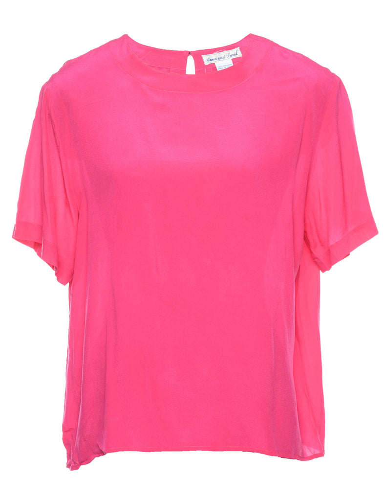 Hot Pink 100% Silk Top - L