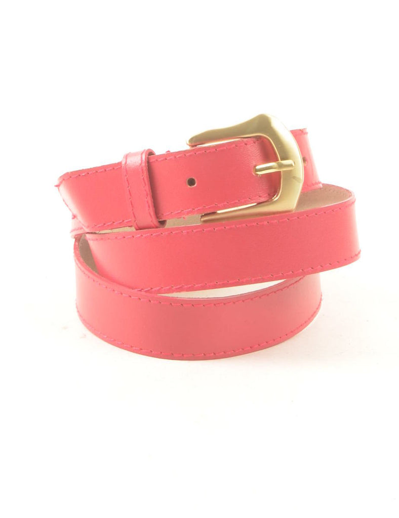 Hot Pink Leather Belt - L