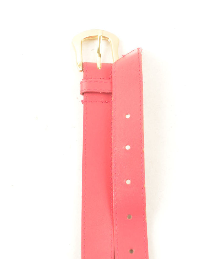 Hot Pink Leather Belt - L