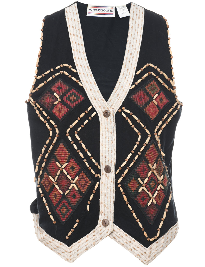 Ikat Pattern Waistcoat - S