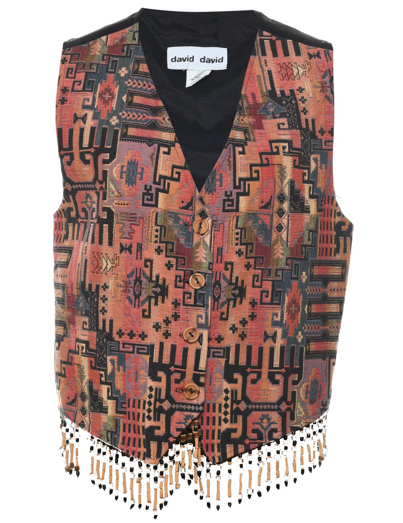 Ikat Pattern Waistcoat - L