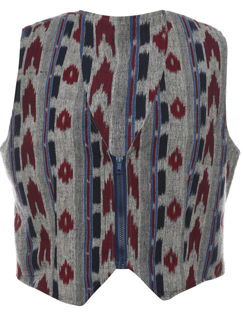 Ikat Pattern Waistcoat - M