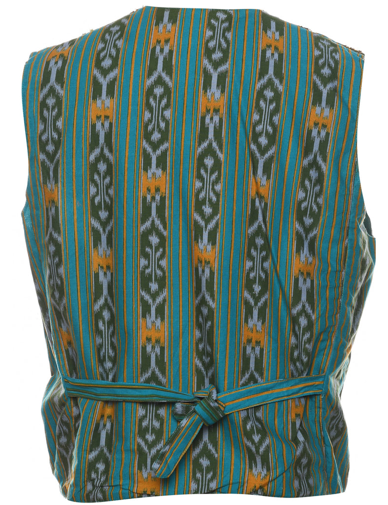 Ikat Pattern Waistcoat - M