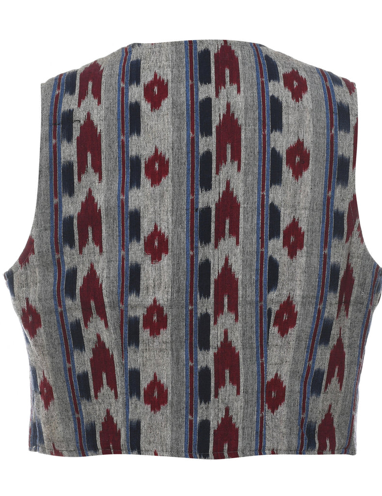 Ikat Pattern Waistcoat - M