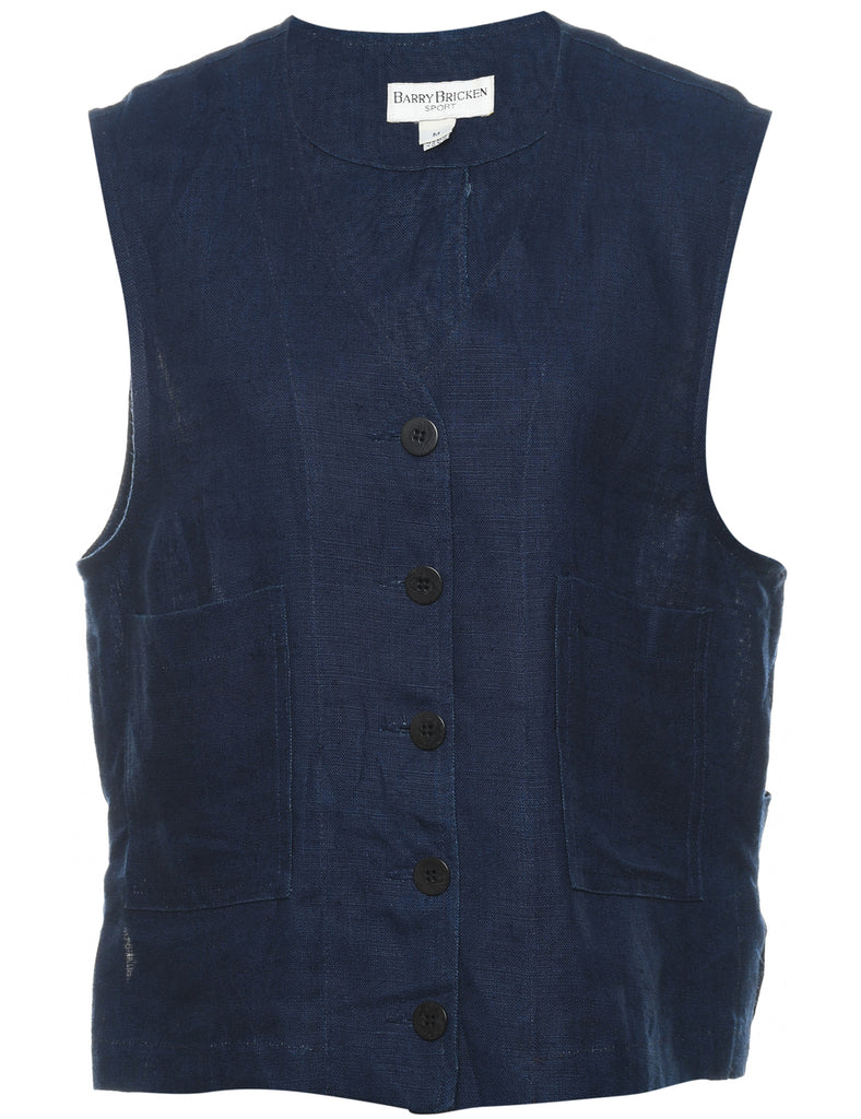 Indigo Denim Jacket Vest - M