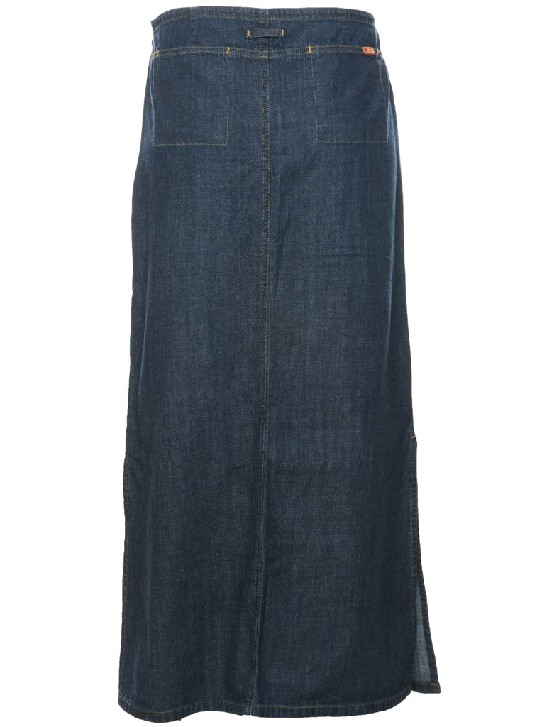 Indigo Denim Midi Skirt - M