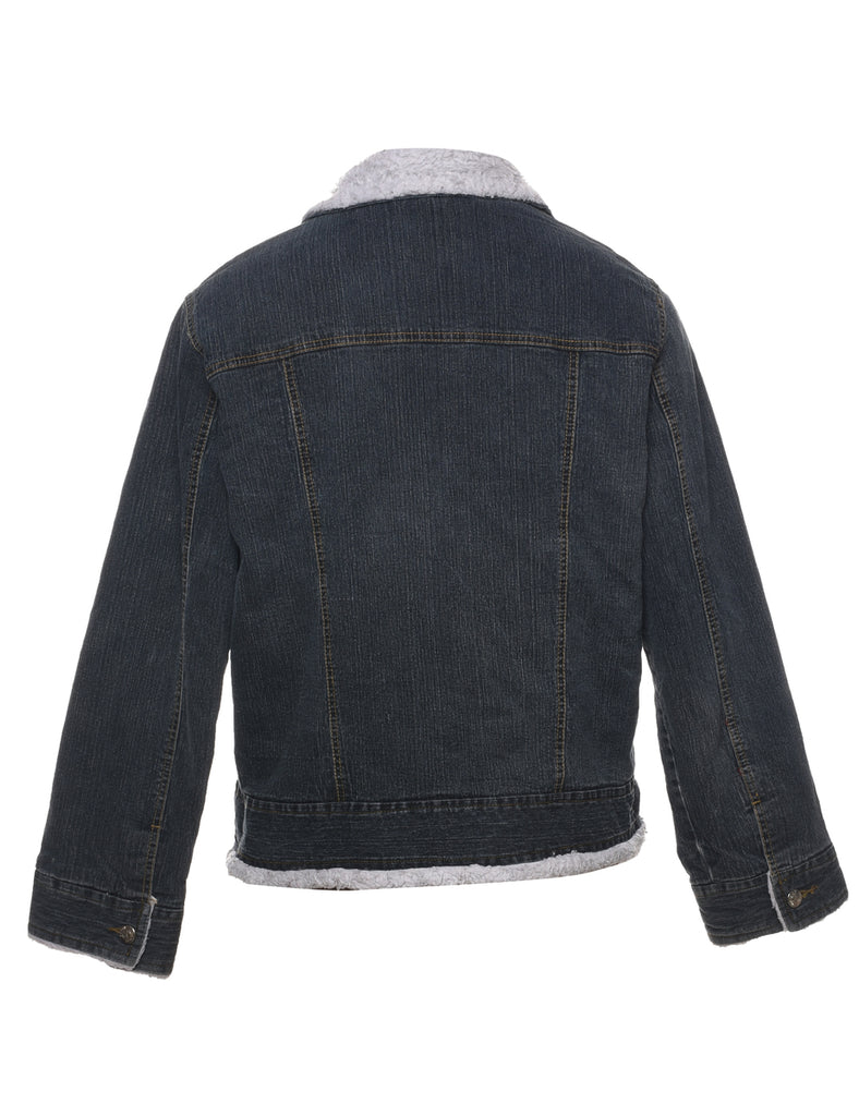 Indigo Shearling Denim Jacket - L