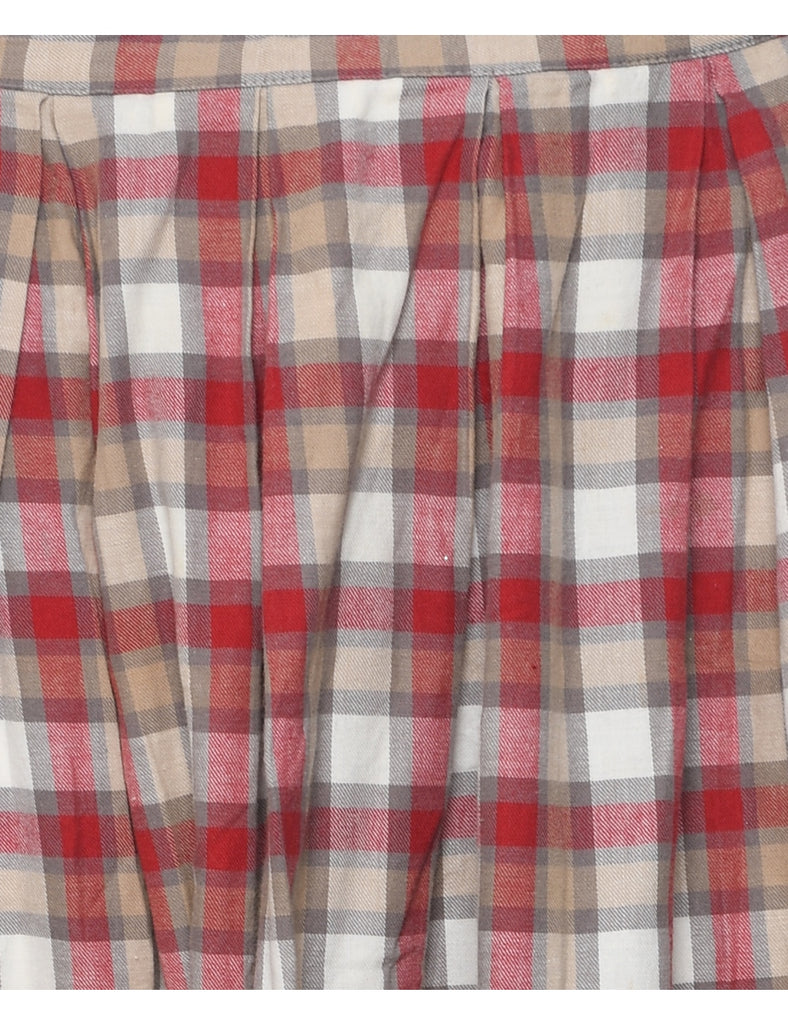 Izod Pleated Checked Skirt - M